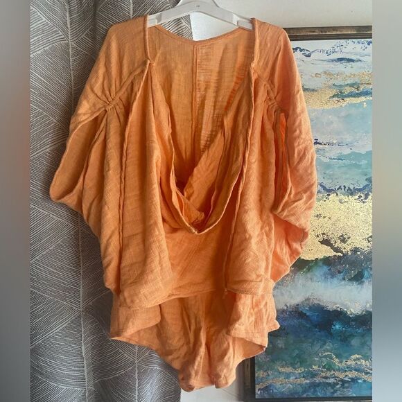 Free people short orange romper size Medium - Picture 4 of 11
